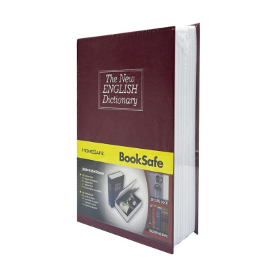 Сейф-книга з ключем для зберігання KBS-802(Bordo) середня 24х155х55 см